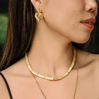 Dual Heart Ear Stud Earrings - Zafari Studio Jewelry